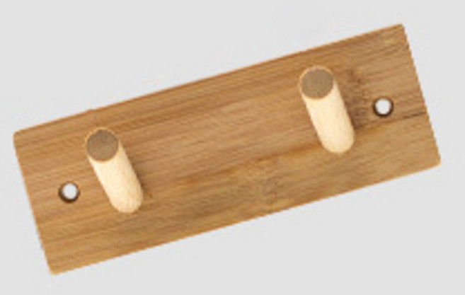 더플로우커머스 원목 벽걸이 다용도 후크 행거 2구, 나무, 1개