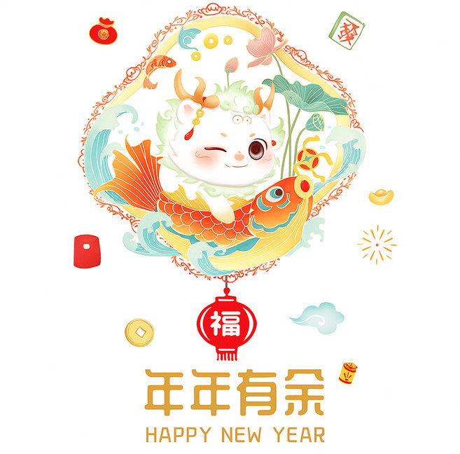 半島良品 新年款DIY壁貼, 窗花-年年有餘
