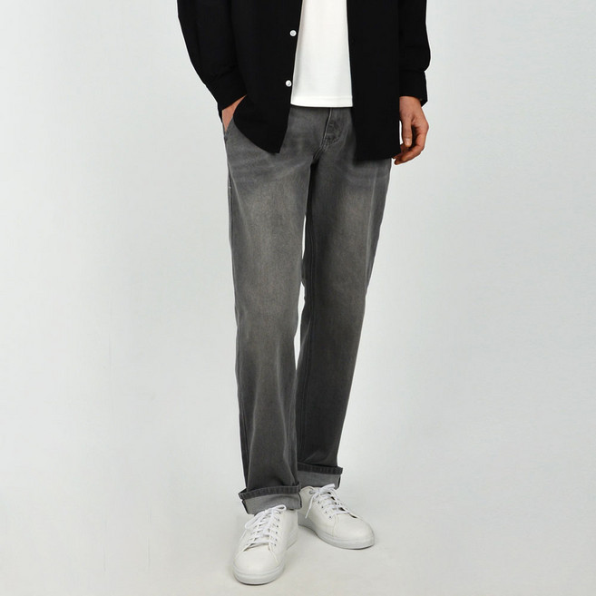 가이스토리 남성용 테이퍼드핏 일자핏 워싱 데님 빅사이즈 사계절 루벤청바지