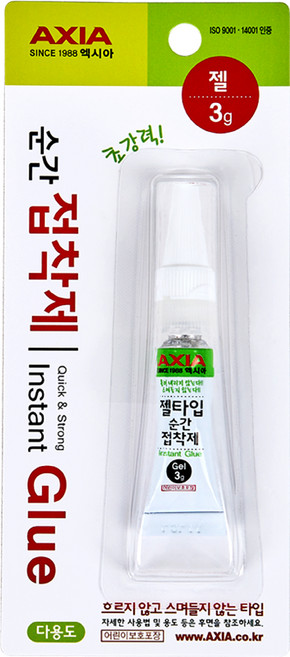 엑시아 젤형 순간 접착제 3g, 1개