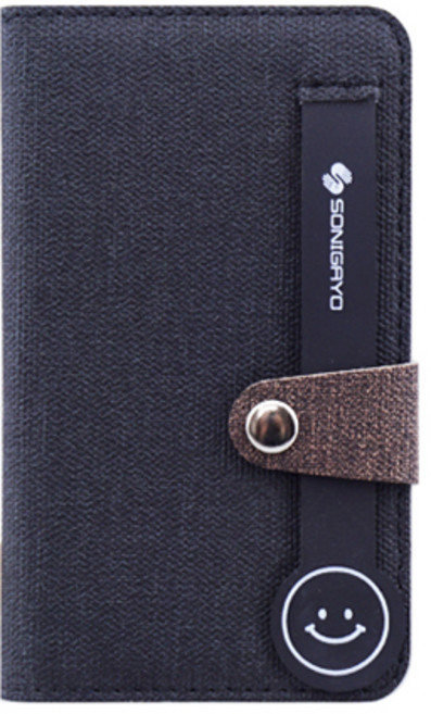 손이가요 휴대폰 지갑 부착형 그립 거치대 홀더플립카드, 1개, 블랙