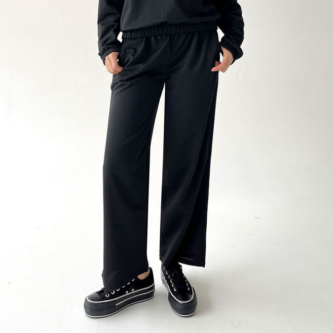 플랜데이 여성용 베이직 기본 무지 츄리닝 팬츠