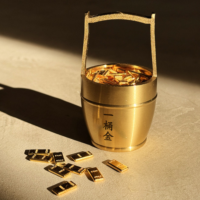 Lead home 招財進寶 富翁財運黃金金條模型 風水室內裝飾擺件, 金色