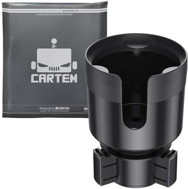 CARTEM 車用大容量杯架置物架, 1個, 黑色