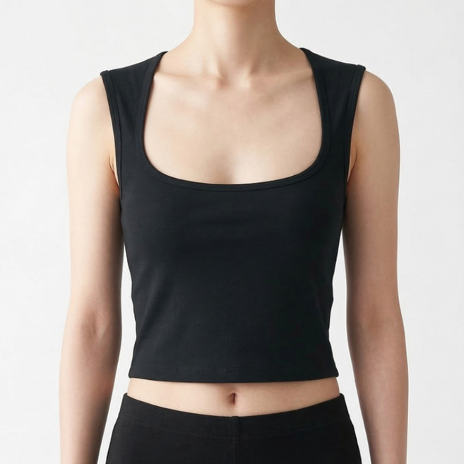 소니오 여성용 와이드숄더 크롭 민소매