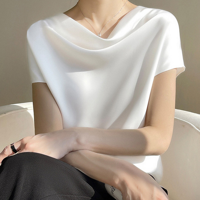 페이퍼먼츠 드레이프 쿨링 빅사이즈 여름 냉감 통기성 블라우스 10593