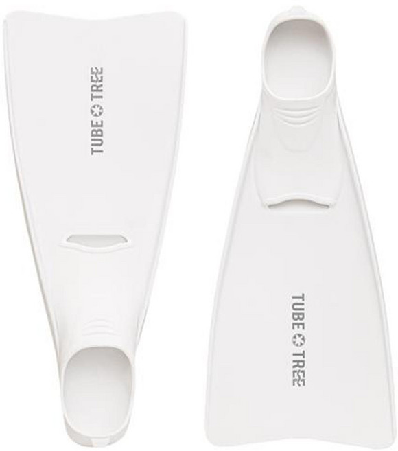 TUBE TREE 浮潛長蛙鞋 + 網袋組 L8224, 白色
