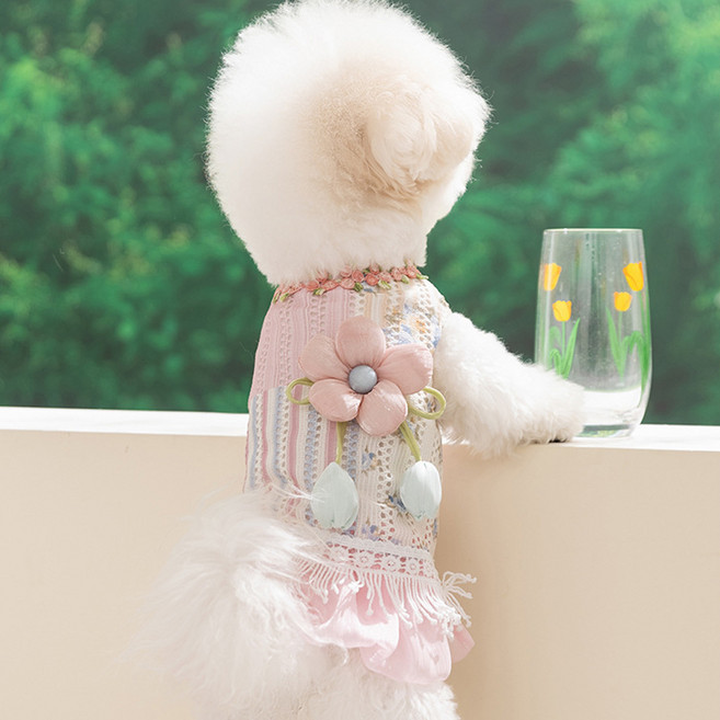 아티펫 반려동물 빅튤립 포레스트 드레스, 핑크, 1개