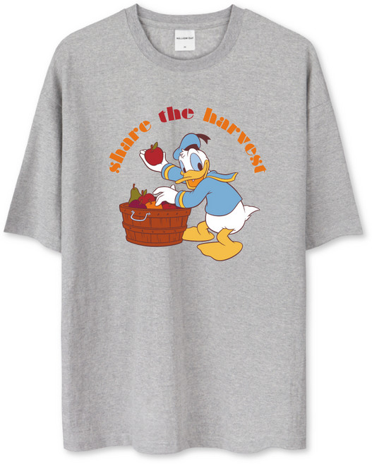 벤힛 남녀공용 디즈니 빅사이즈 도날드덕 오버핏 통기성 반팔 티셔츠 DNMKOM3003F