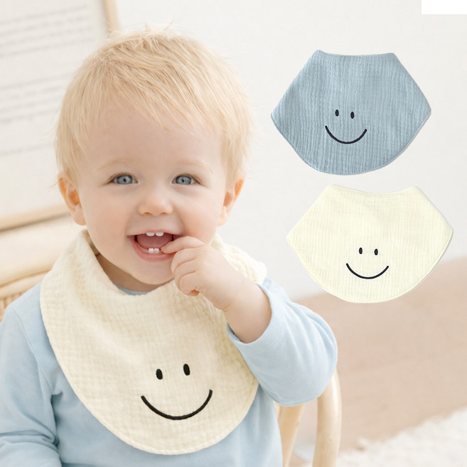 우주아이 아기미소 요루 삼각 스카프빕 2종 세트