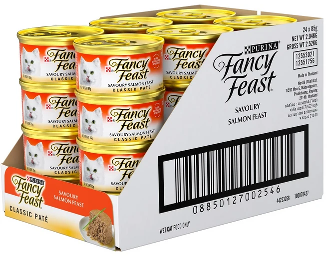 팬시피스트 생후 3개월 이후 고양이 화이트라벨 클래식 주식캔, 연어, 85g, 24개 - 쿠팡