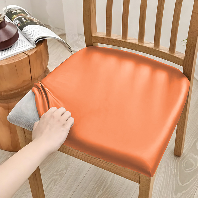 미소로운 식탁의자 가죽커버, 오렌지, 2개