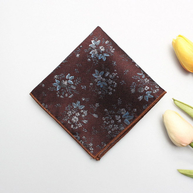 알로데 빈티지 브라운 행커치프 24 x 24 cm