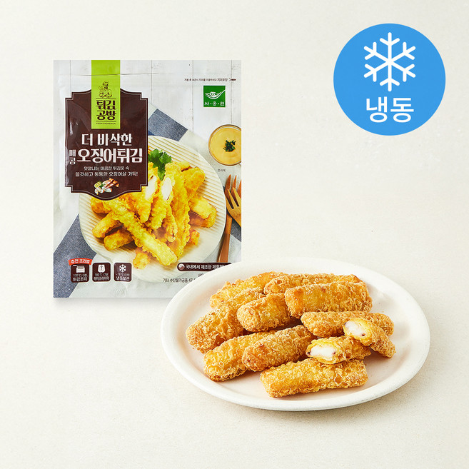 튀김공방 더 바삭한 매콤 오징어튀김 (냉동), 350g, 1개