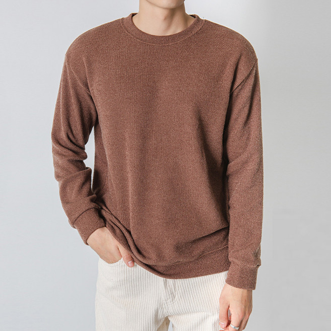 남성용 골지 데일리 라운드 니트 T2845