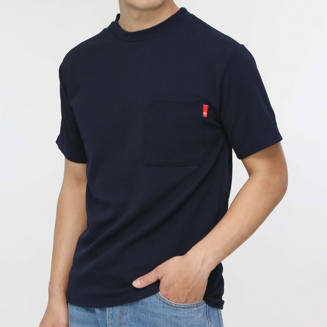 콘피아르 남성용 빅사이즈 링클프리 포켓 라운드넥 반팔티 TC1529