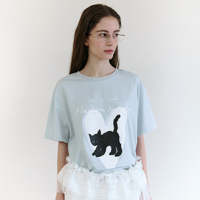 rolarola 女款 HEART CAT FRIENDS 寬鬆版 T恤