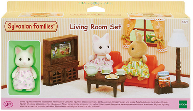 실바니안패밀리 꽃무늬 고양이 소녀의 리빙 룸 피규어 세트, 1개