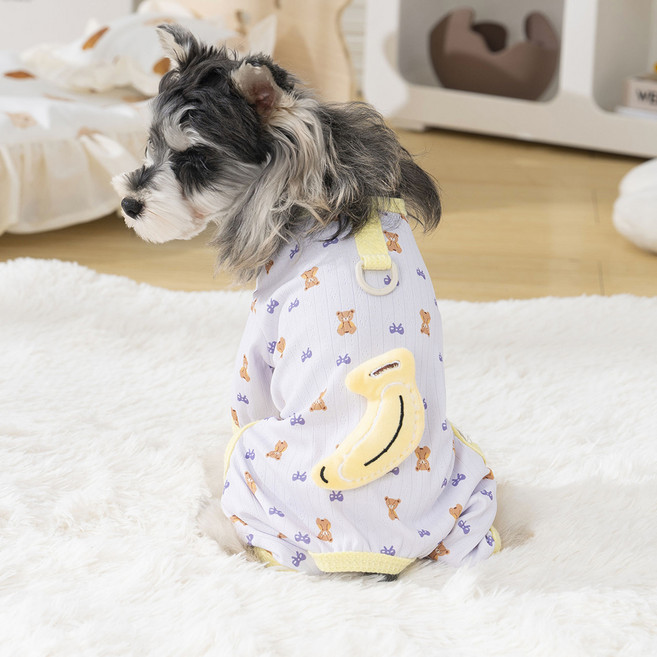 파스텔펫 반려동물 베어 바나나 올인원, 퍼플, 1개