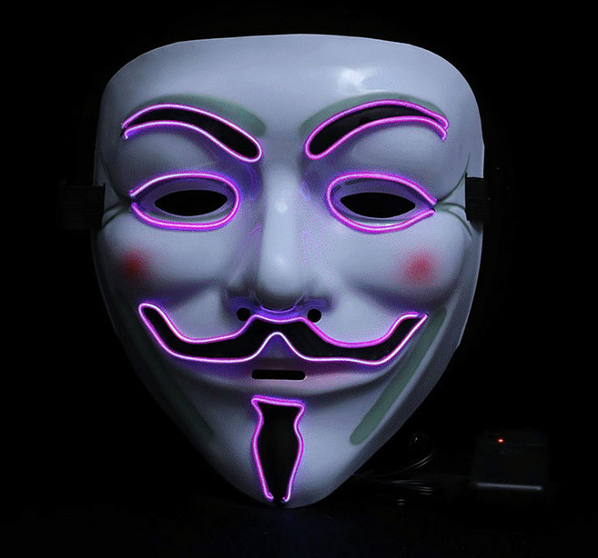 피앤비유니티 LED 브이포벤데타 가면, 15 보라, 1개