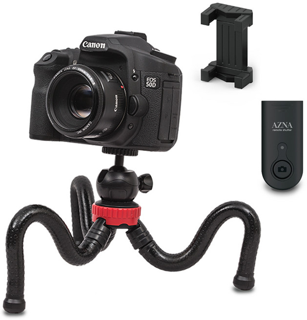 아즈나 미니 고릴라 삼각대+충전식 리모컨 세트, 1개