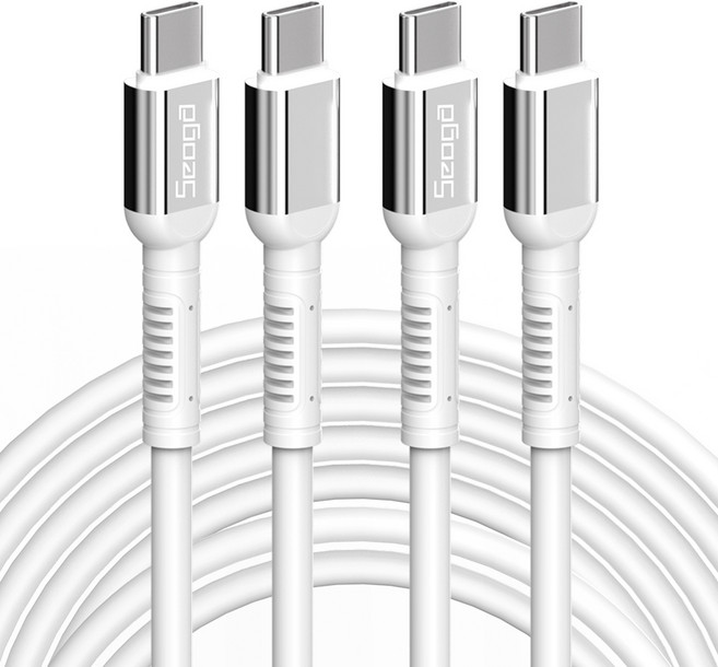 서가 메탈 고강도 초고속 충전 케이블 C to C PD 60W, 3m, 화이트, 2개