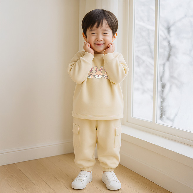 키즈꼬모 아동용 기모까꿍토리 세트