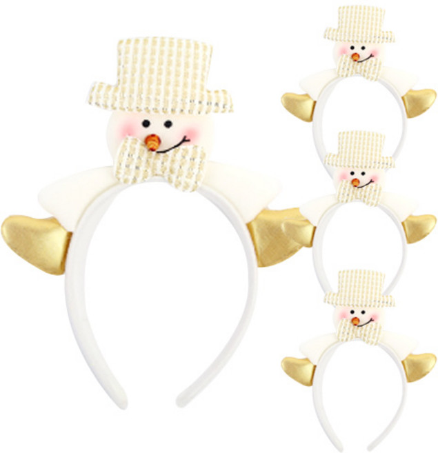 파티해 크리스마스 블론드 머리띠, 눈사람, 4개
