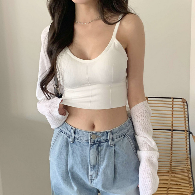 라라온 일체형 캡나시 크롭 캡내장 브라탑 26TSP3833