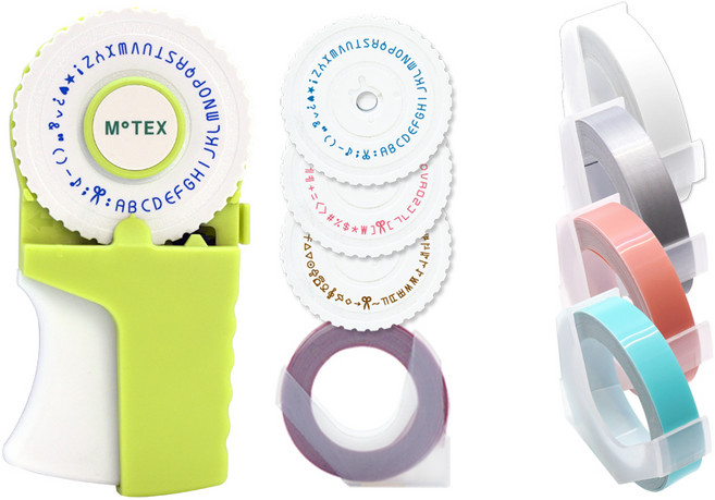 모텍스 또각이 라벨기 E-303 + 리필테이프 + 리필테이프 베이비 4종 세트, 라임(또각이), 베이비민트, 베이비핑크, 실버, 투명, 랜덤발송(리필테이프), 1세트