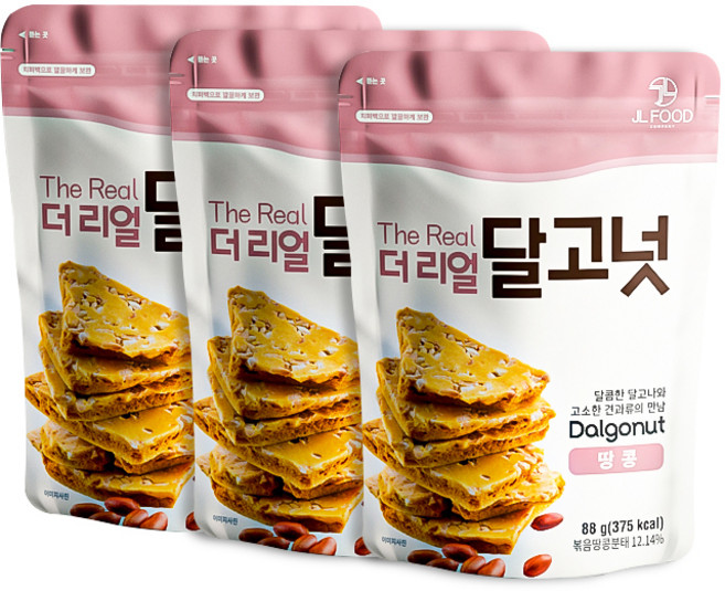 달고넛 더리얼 땅콩, 88g, 3개