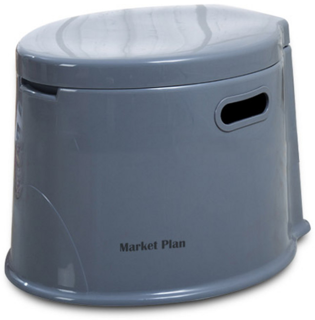 마켓플랜 캠핑용 이동식 좌변기, 그레이, 1개