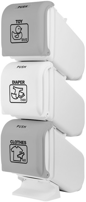 Promade 單鍵式三層分類垃圾桶, 灰色