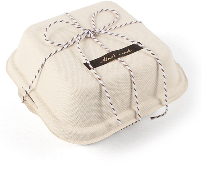 일체형 펄프 도시락 크라프트 20p + 브라운 트와인끈 + 스티커 20p 세트, 41개, 1세트