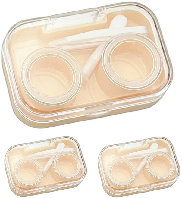 블랙트리 레인보우 렌즈 케이스, 옐로우, 3개