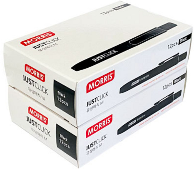 저스트클릭 유성매직 M, Black, 24개