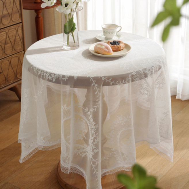 마켓감성 레이스웨딩 테이블 커버, 100 x 140 cm