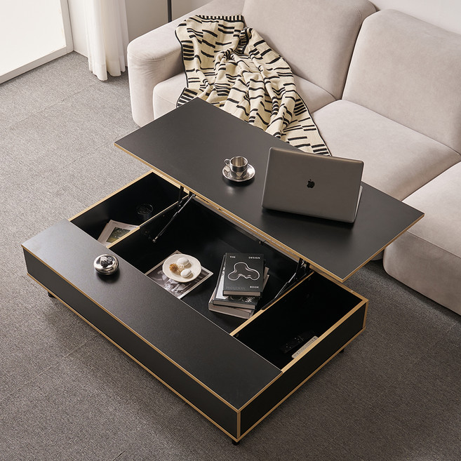 웰퍼니쳐 업네스 광폭 리프트업 테이블 1000 방문설치, 블랙 리프