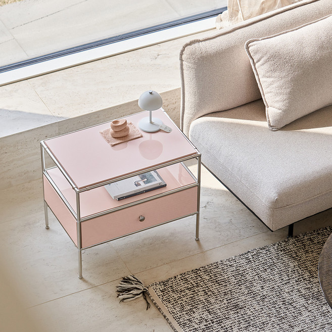 포더홈 무디 모듈 협탁 상부 선반형 600 방문설치, 핑크, 1개