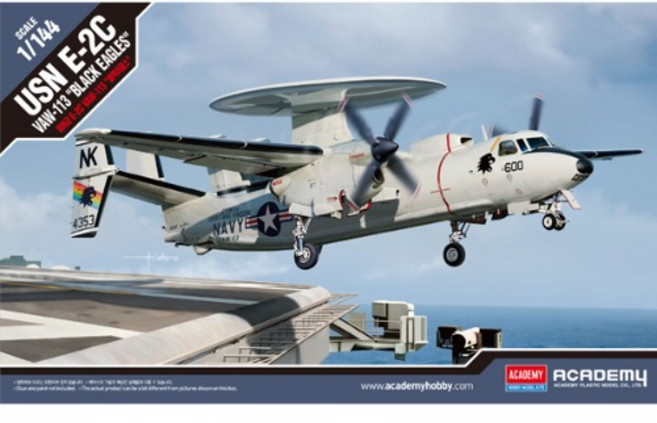 아카데미과학 미해군 E 2C VAW 113 블랙이글스 전투기 1:144 12623, 1개