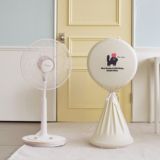 베베데코 스판 가전 선풍기 키티애플 멀티커버, 아이보리