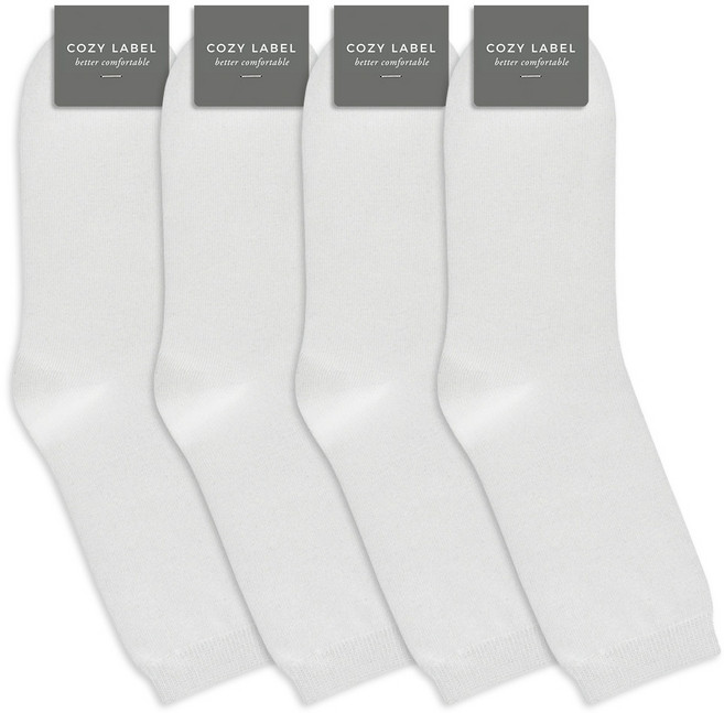 코지라벨 남성용 더 오래신는 면사 2올 무지 중목 양말 4켤레