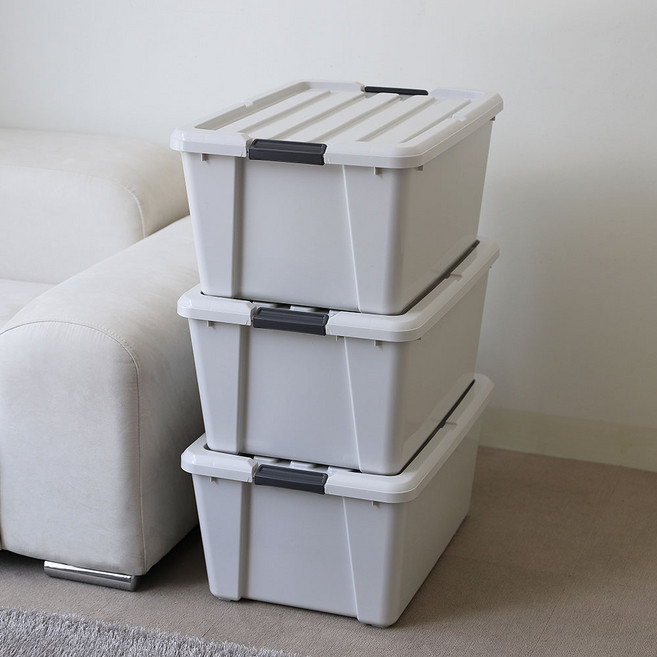 아이리스 버클 리빙박스 CNCB-55, 화이트그레이, 3개