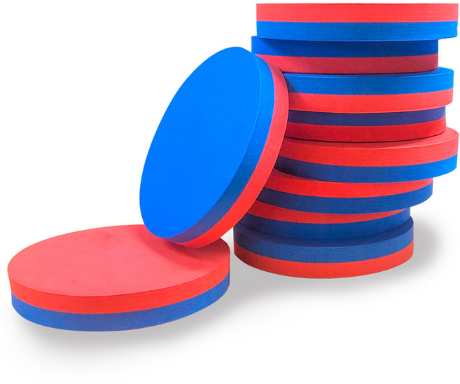 雙色圓盤翻轉遊戲10入, 1組, 藍色 + 紅色