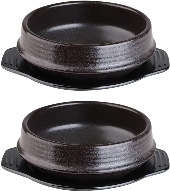 플라라 가마솥 뚝배기 + 받침 세트, 뚝배기(1호 / 지름 13.4cm x 높이 5.8cm), 받침(1호 / 내경 12.2cm x 가로 16.5cm), 2세트