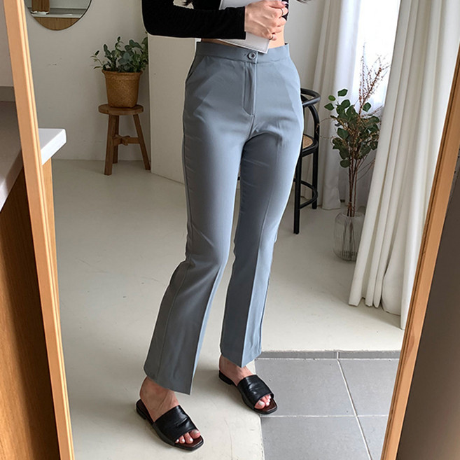 Planday 女款彈力修身靴型西裝褲