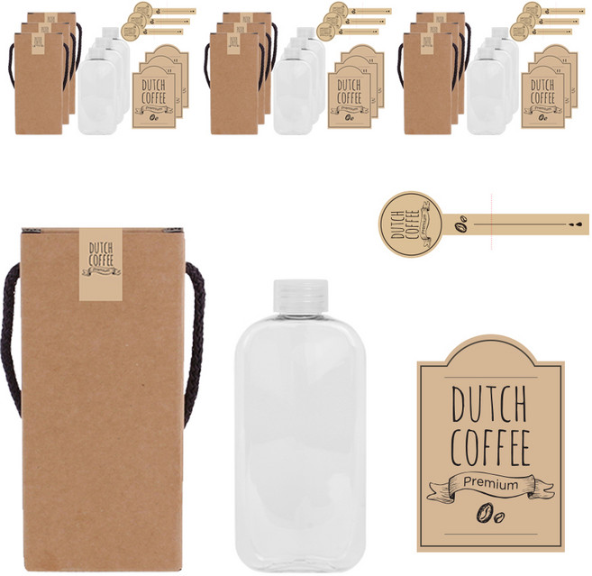 납작페트 일반투명캡 250ml + 박스 FP300-1C + 스티커 LB4M + 스티커 LB424 + 스티커 LB4S, 10세트