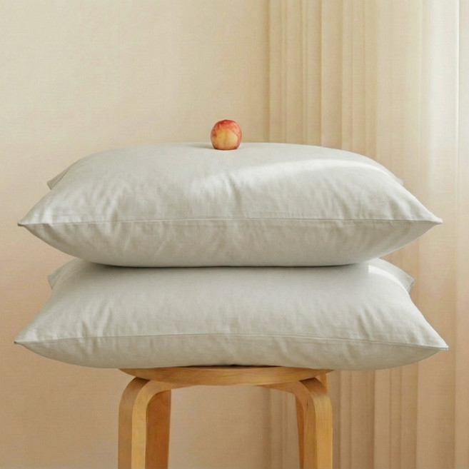 지베딩 컬러풀 먼지없는 베개커버 솜포함, 그레이, 2개