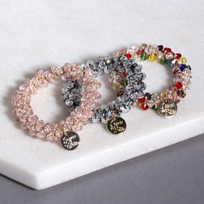 젤루나 러블리 탄탄 코인 진주 크리스탈 헤어 머리끈 3종 세트 LH-49