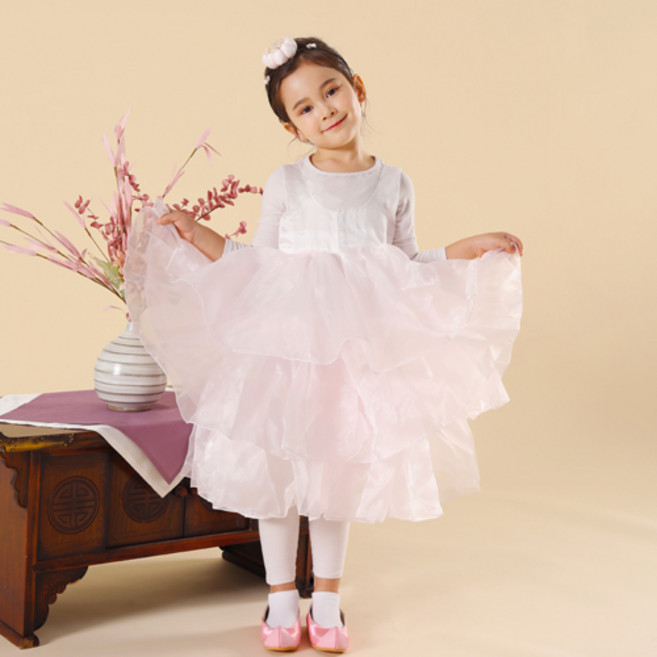 아가명주 여아용 샤넬 한복 속치마